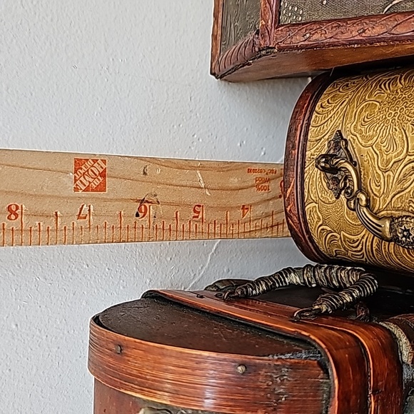 3 vintage wooden boxes with metal hinges and latch closures trinket storage - Picture 12 of 16